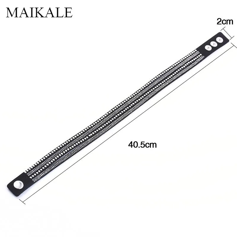 Женский плетеный браслет MAIKALE винтажный с заклепками 7 цветов многослойный