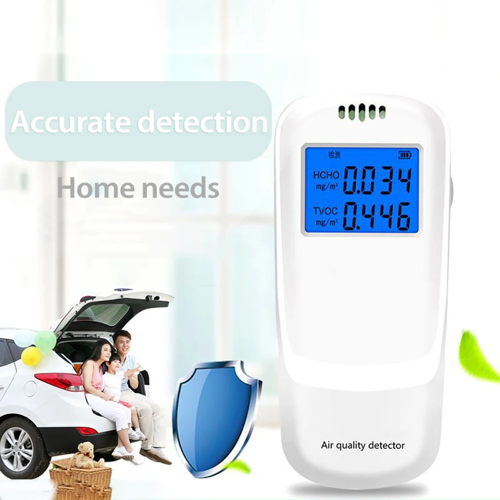 

Indoor Portable LCD Formaldehyde Detector Multifunctional Home Air Detector Intelligent Air Quality Analyzer Household Air Meter