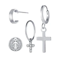 2020 nieuwe 4pcsset alloy earrings creative retro earrings simple silver metal earrings party bruiloft sieraden geschenken