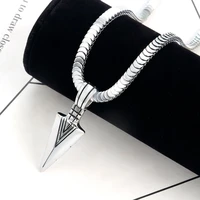 5mm ethnic arrow pendant necklace for men chain 316l stainless steel handmade special fashion jewelry gift