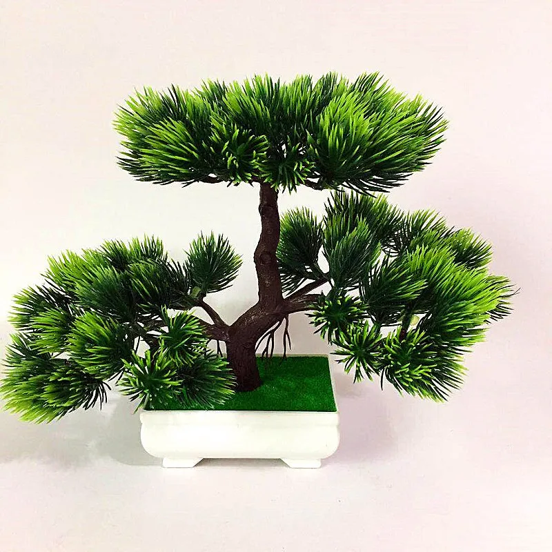 

Bonsai Home Decor Welcoming Pine Bonsai Simulation Decorative Flower Wreaths Artificial Flowers Fake Green Pot Plants Ornaments