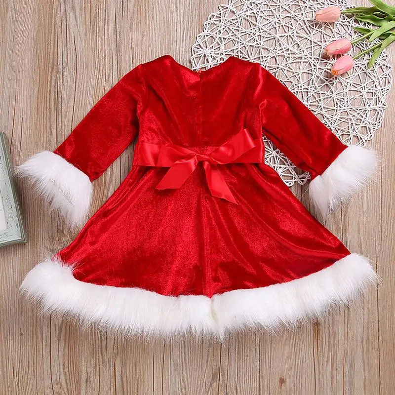 

Kids Christmas Dress Christmas Long-Sleeve Dress Fashionable Little Girls Party