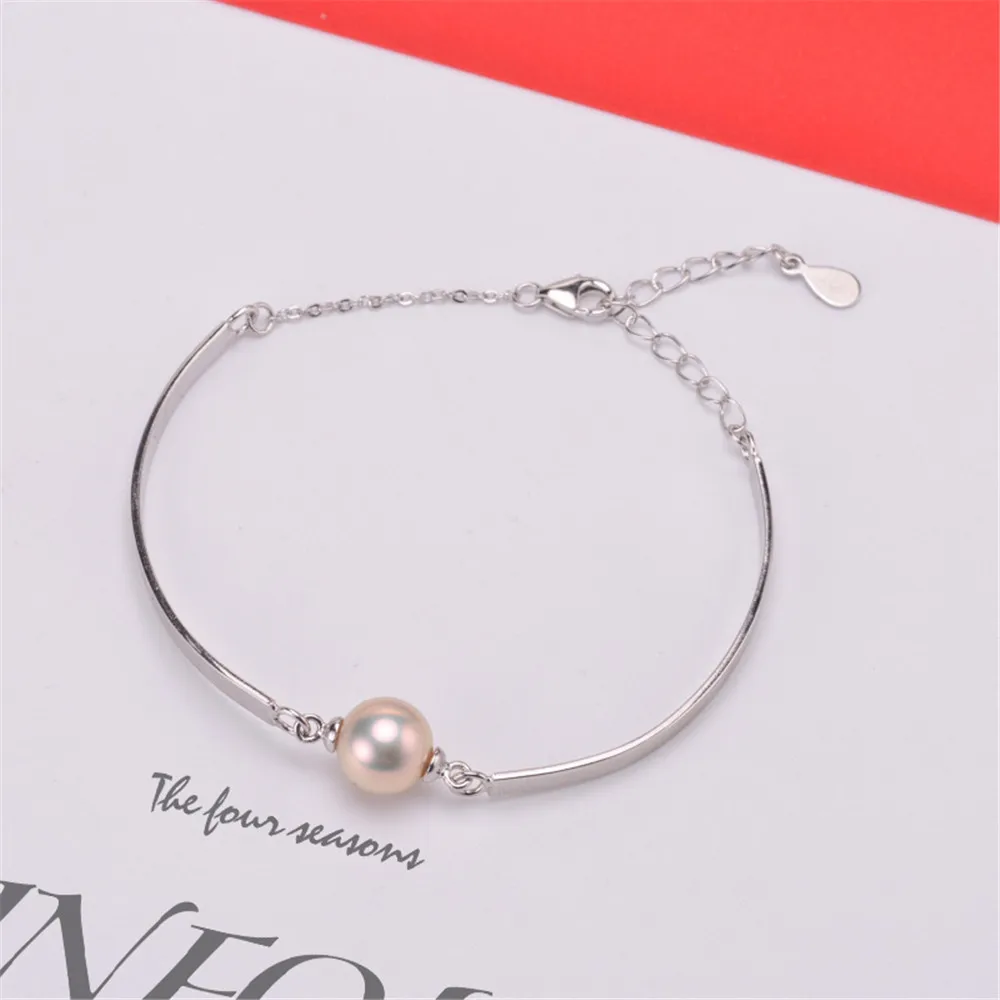 

Real S925 Sterling Silver For Pearl Bracelet Chains For DIY Jewelry Findings Making Materials Handmade