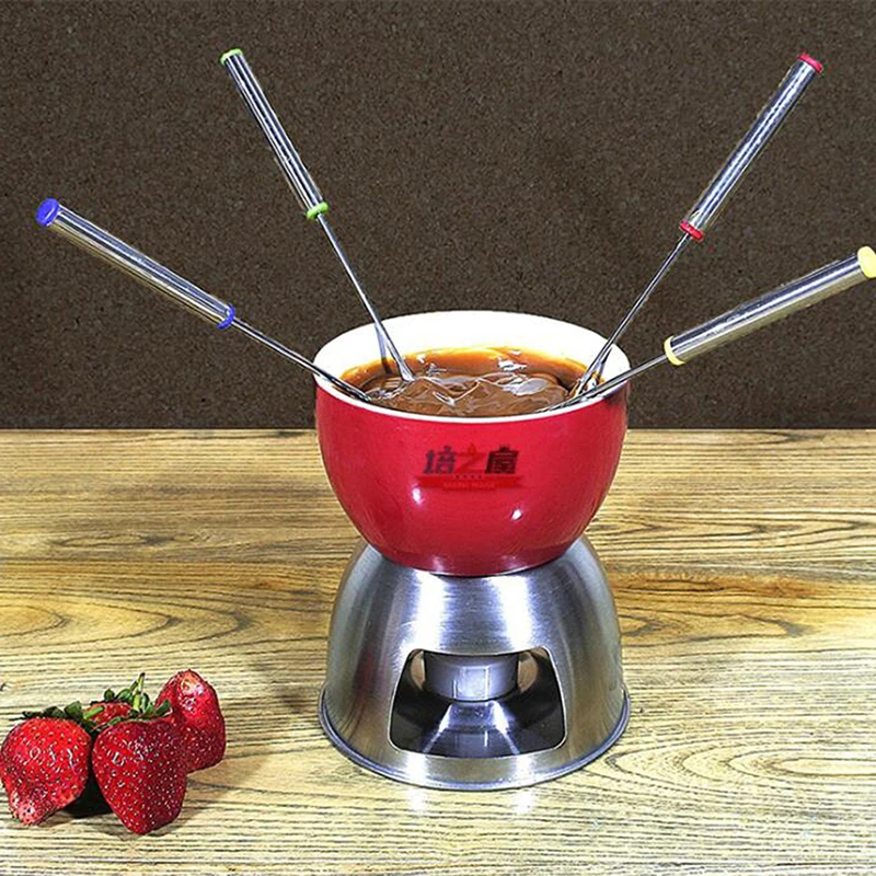 

Десертная Вилка, кухонный инструмент для выпечки, нержавеющая сталь, набор из шести предметов, сырный шоколад, горячий горшок, кухонная вилк...