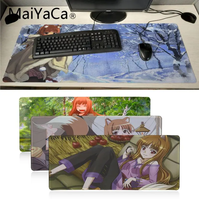 

Maiyaca Spice and Wolf Holo Beauty Anime Girls gamer play mats Mousepad Gaming Mouse Pad Gamer Game Mouse pad Anime Mousepad