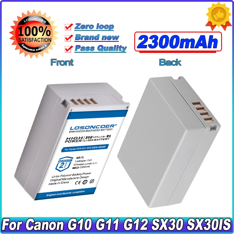 LOSONCOER NB-7L NB 7L NB7L 2300mAh Battery For Canon PowerShot G10 G11 G12 SX30 SX30IS ~In Stock | Мобильные телефоны и