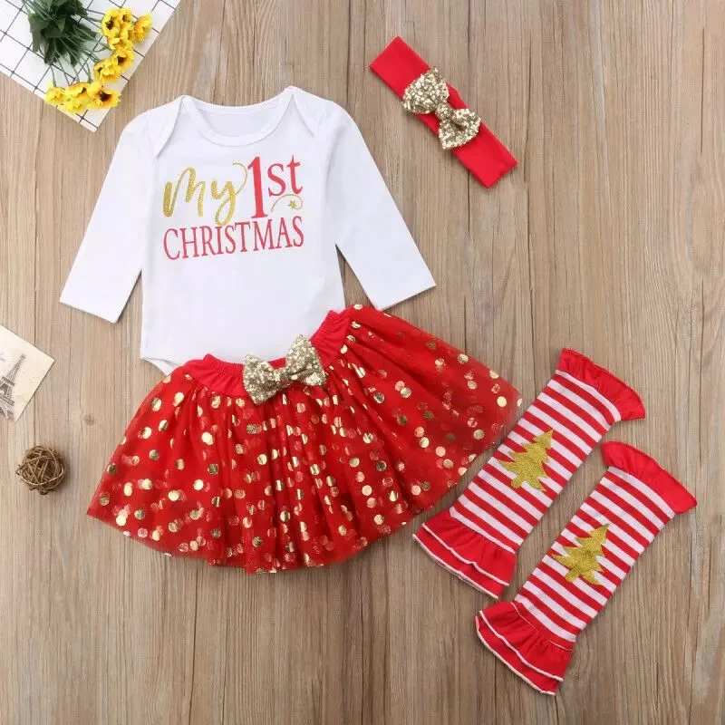 Christmas suit Cartoon Kids Girls Clothes Girl Set Children Baby Summer Cute fashion 2pcs Vest Tops+Lace Tutu Ski | Детская одежда и