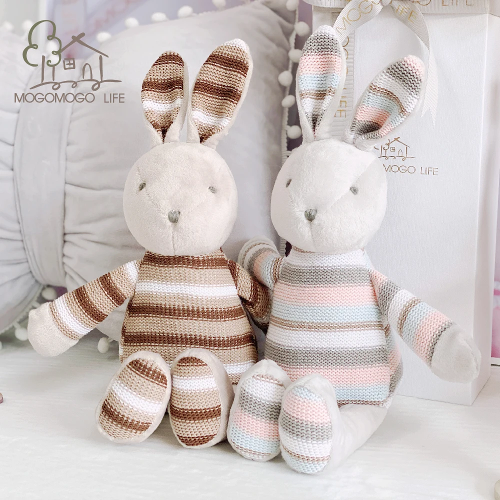 Luxury Rabbit Doll Baby Knitted Stuffed Plush Animals Ecofriendly Handmade Newborn Toy Present Crochet Bunny Soft for Infant | Игрушки и