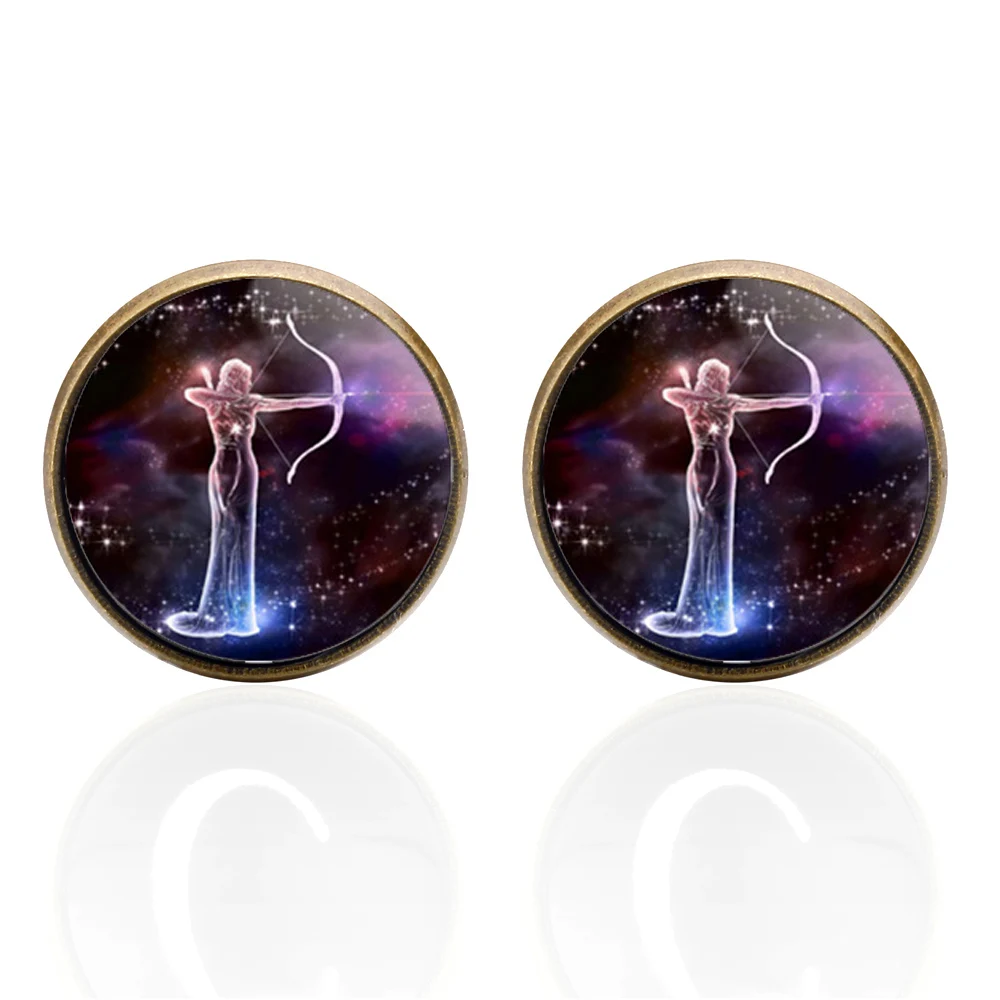 Винтажные стеклянные Свадебные Запонки с созвездиями мужские модные запонки