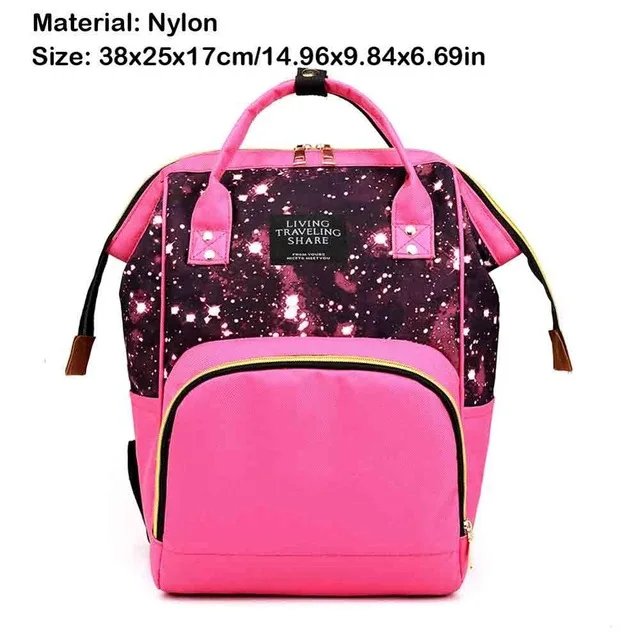 Pink starry sky Новинка, модная сумка для мумии, для подгузников, в полоску, большая вместительность, рюкзак для мамы, женский, для путешествий, шоппинга, для кормления, для хранения подгузников, сумка-Органайзер - Цвет: Pink starry sky