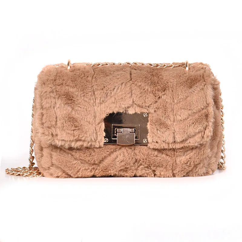 Женская меховая сумка новинка зимы 2019 роскошная дизайнерская на плечо с цепочкой