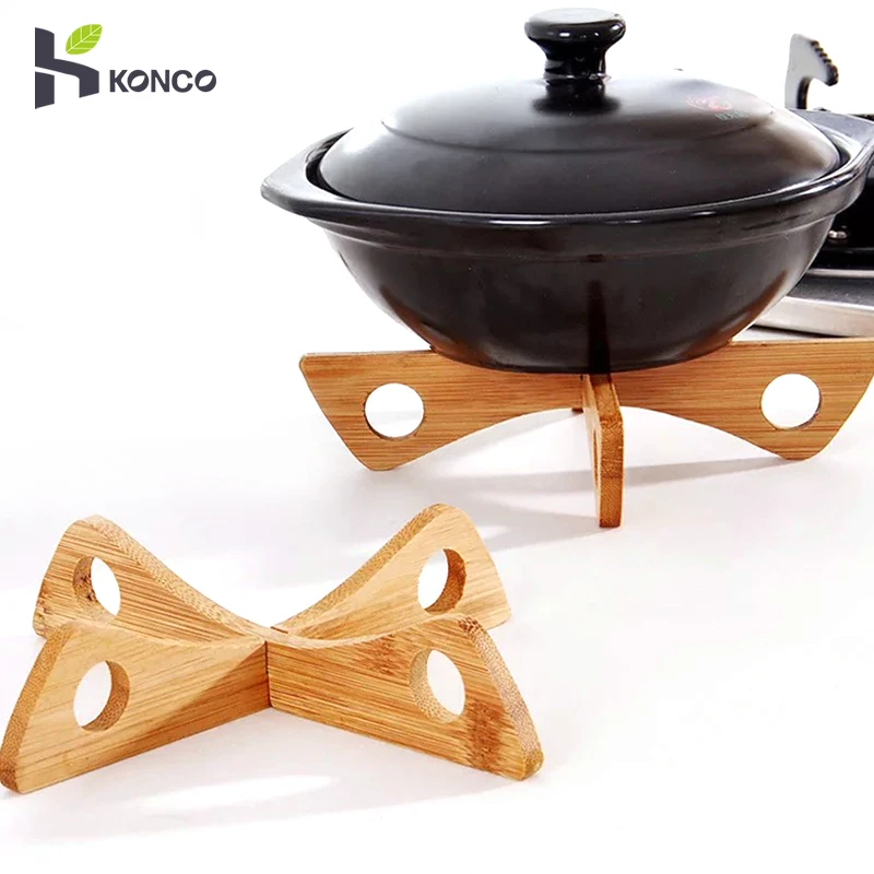 

KONCO Wood Pot Tray,Heat Insulated Cooling Dish Potholders ,Detachable Wood Table Mat,Kitchen Gadget