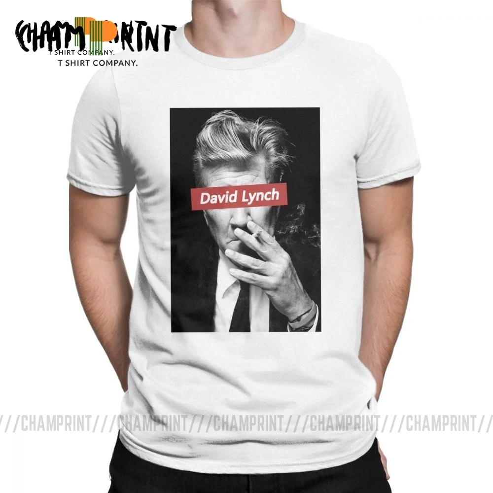 Мужская футболка с коротким рукавом David Lynch из чистого хлопка принтом Twin Peaks
