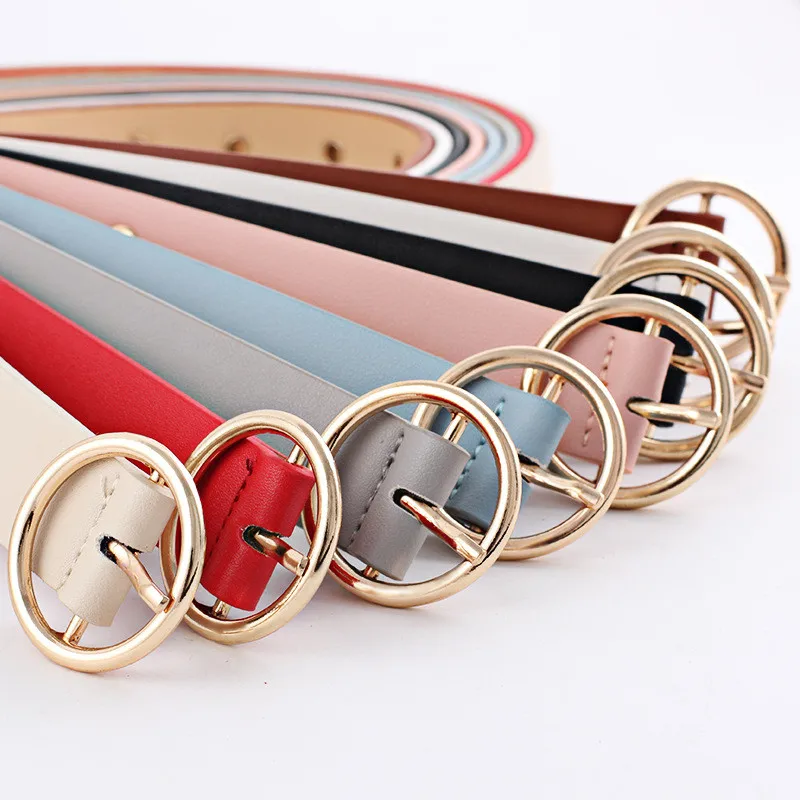 

2019 Women PU Leather Belt Rivet Studded Single Grommet Holes Ladies Waist Chain Belts Gifts Casual Fashion New Sale Hot