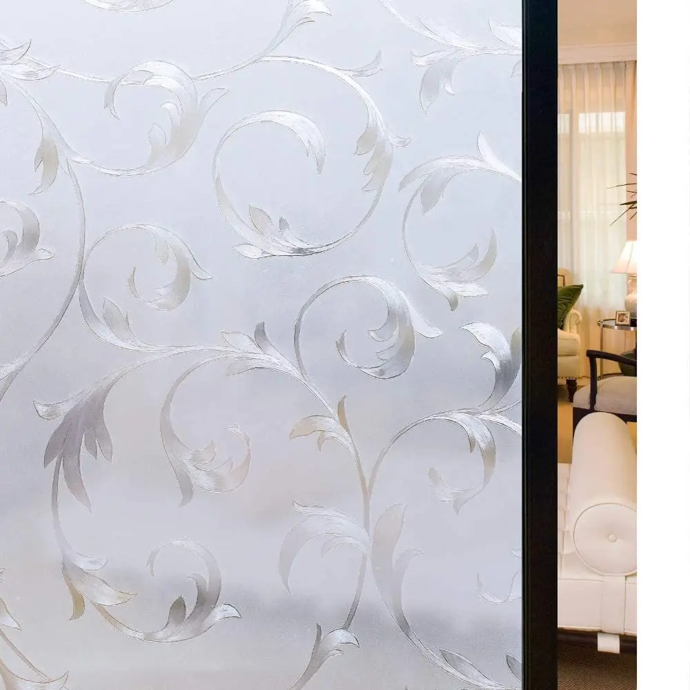 

Privacy Decorative Window Film Frosted Non-Adhesive Static Cling 3D Glass Film Removable Sticker UV Protection Window Covering