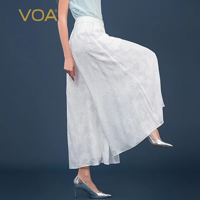 VOA шелковая чайная белая юбка с вышивкой из 100% натурального шелка косая сумка в