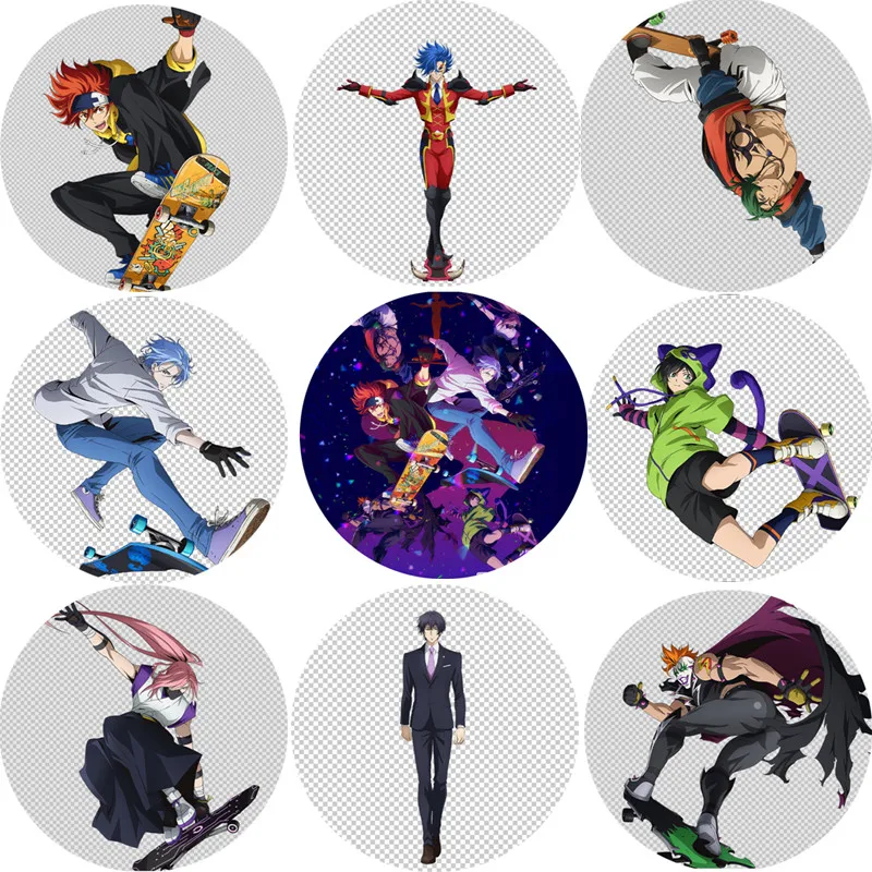 

Free Shipping Anime SK8 The Infinity Cosplay Badge Brooch Miya RekI Snow Cherry Blossom Pins Badges for Backpacks Children Gift