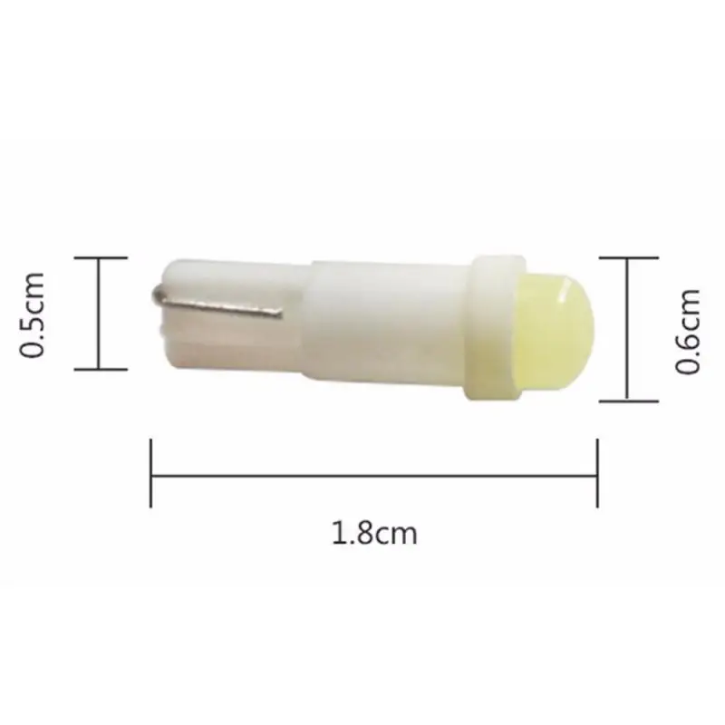 

hot 10pcs/set T5 LED Light Car Interior Dashboard Gauge Lamp 12V DC 1 COB LED Wedge Reading COB 1 LED Bulbs