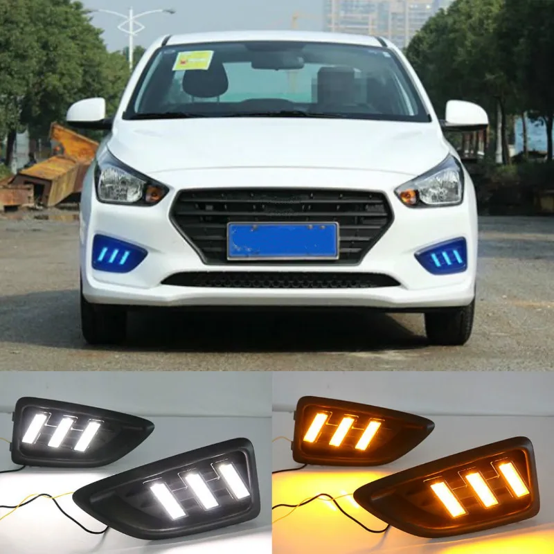 Для Hyundai Accent Solaris Verna 2017 2018 светодиодный дневный ходовой светильник DRL