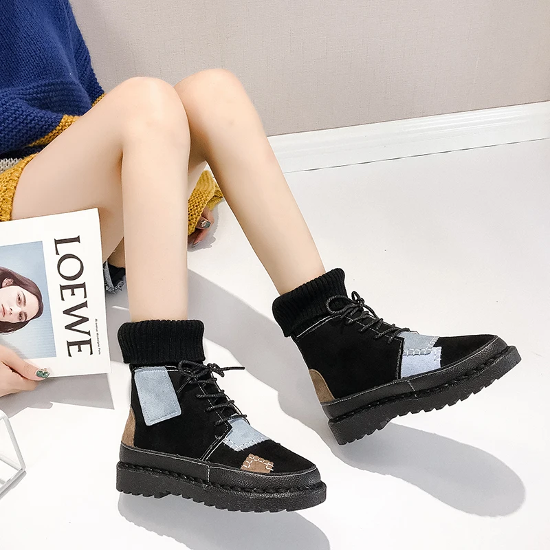 Зимние ботинки модные женские botas mujer invierno коллекция 2019 года ботильоны на
