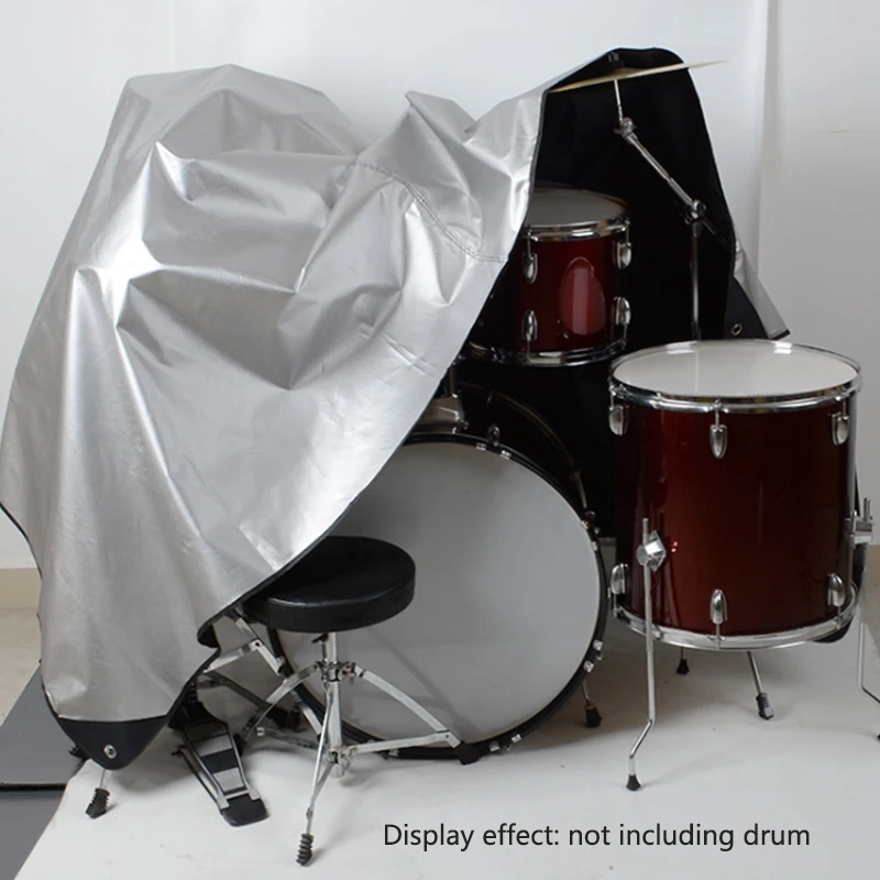 Drum Dust Cover Weighted Corners Waterproof Musical Instrument Silver Acrylic Coating Protects | Спорт и развлечения