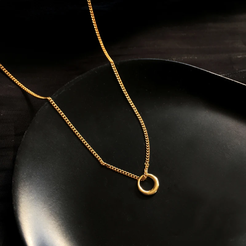 Простое Ожерелье цепочка модное ювелирное изделие металлическое золотое