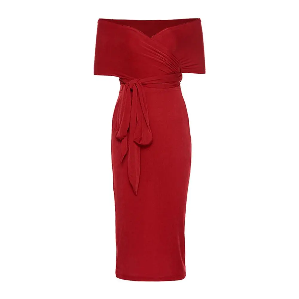 Женское Бандажное платье с открытыми плечами без бретелек открытой спиной на
