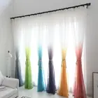 Градиентные тюлевые шторы из органзы, простые декоративные занавески на окна гостиной, кухни, спальни