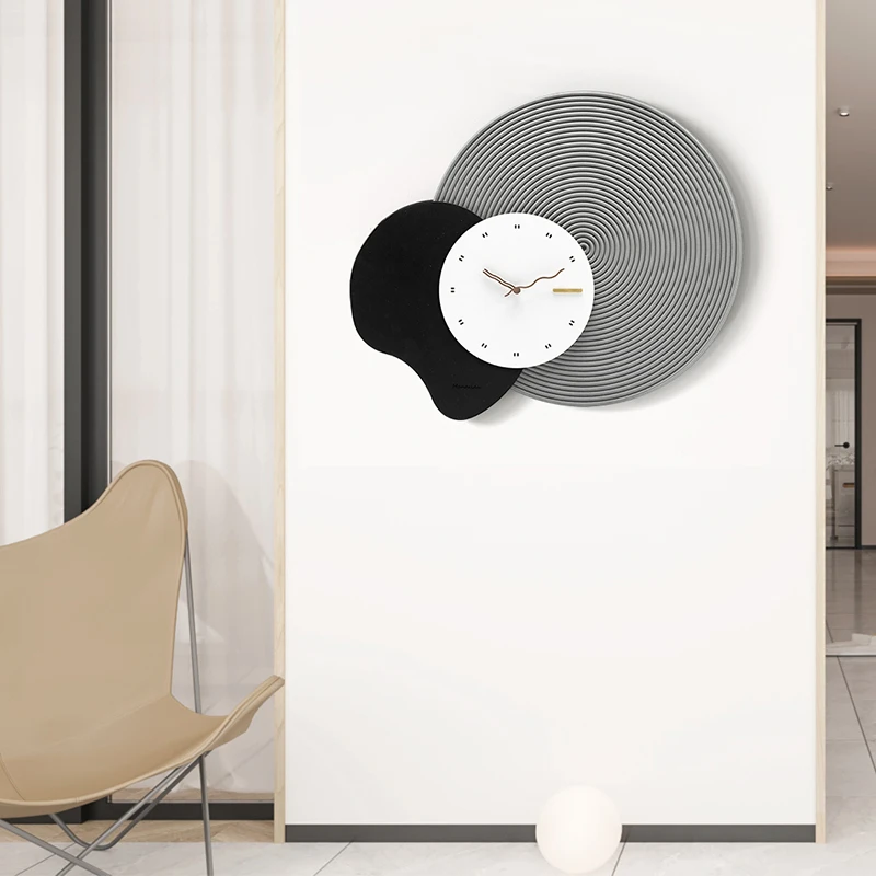 

Unique Modern Wall Clock Simple Fashion Silent Quartz with Walnut Hands Geometric Wall Watch Kitchen Mechanism Home Decor