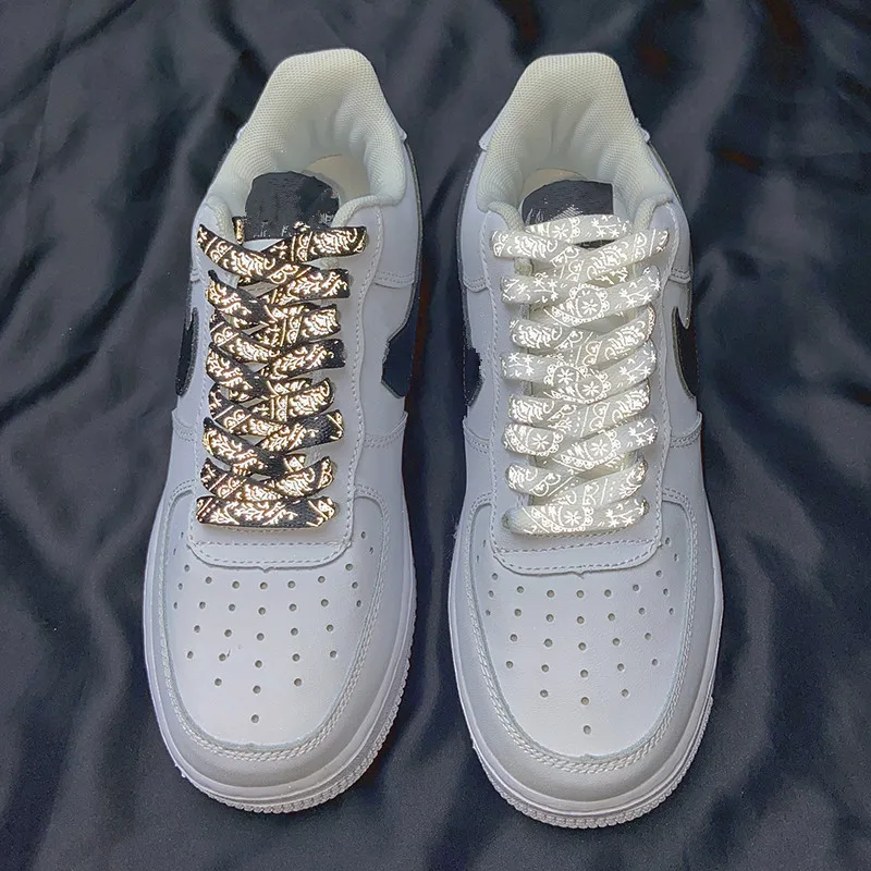 Новые высококачественные светоотражающие шнурки с цветами кешью для женщин и