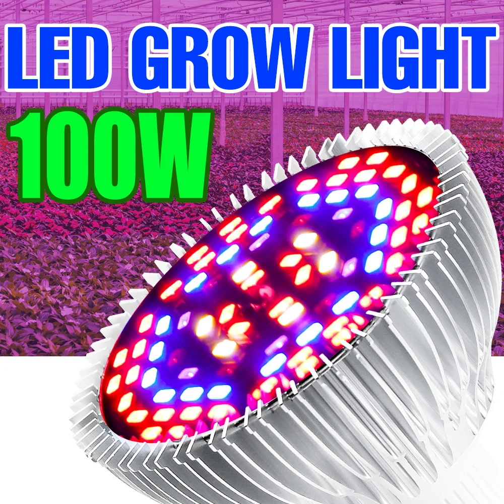 

E27 Plant LED Full Spectrum Grow Lights 18W 28W 30W 50W 80W 100W LED Seeds Bulb E14 Phyto Lamp 220V Flower Growth Tent Fitolampy