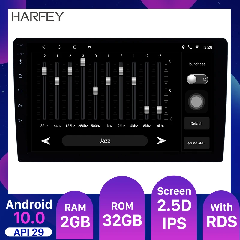 Универсальный Автомобильный мультимедийный плеер Harfey Android 10 0 2DIN 9 дюймов