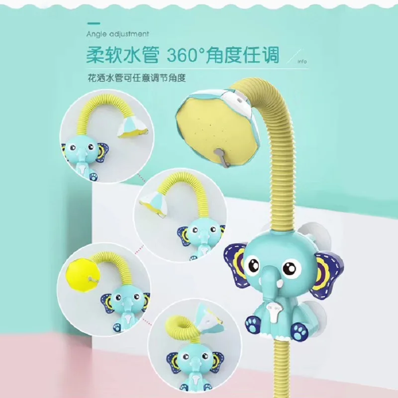 

New Electric elephant Water Spray Bath Toys For Kids Baby Bathroom Bathtub Faucet Shower Toys Children Swimming Water Game Gifts