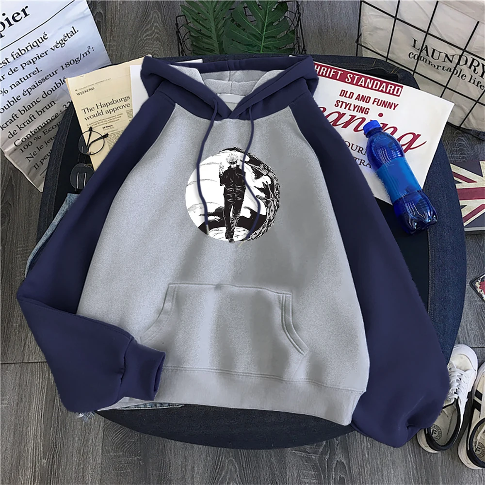 

Толстовка Женская флисовая с капюшоном, худи с Регланом из мультфильма годзё Сатору, утепленный пуловер, модная уличная одежда