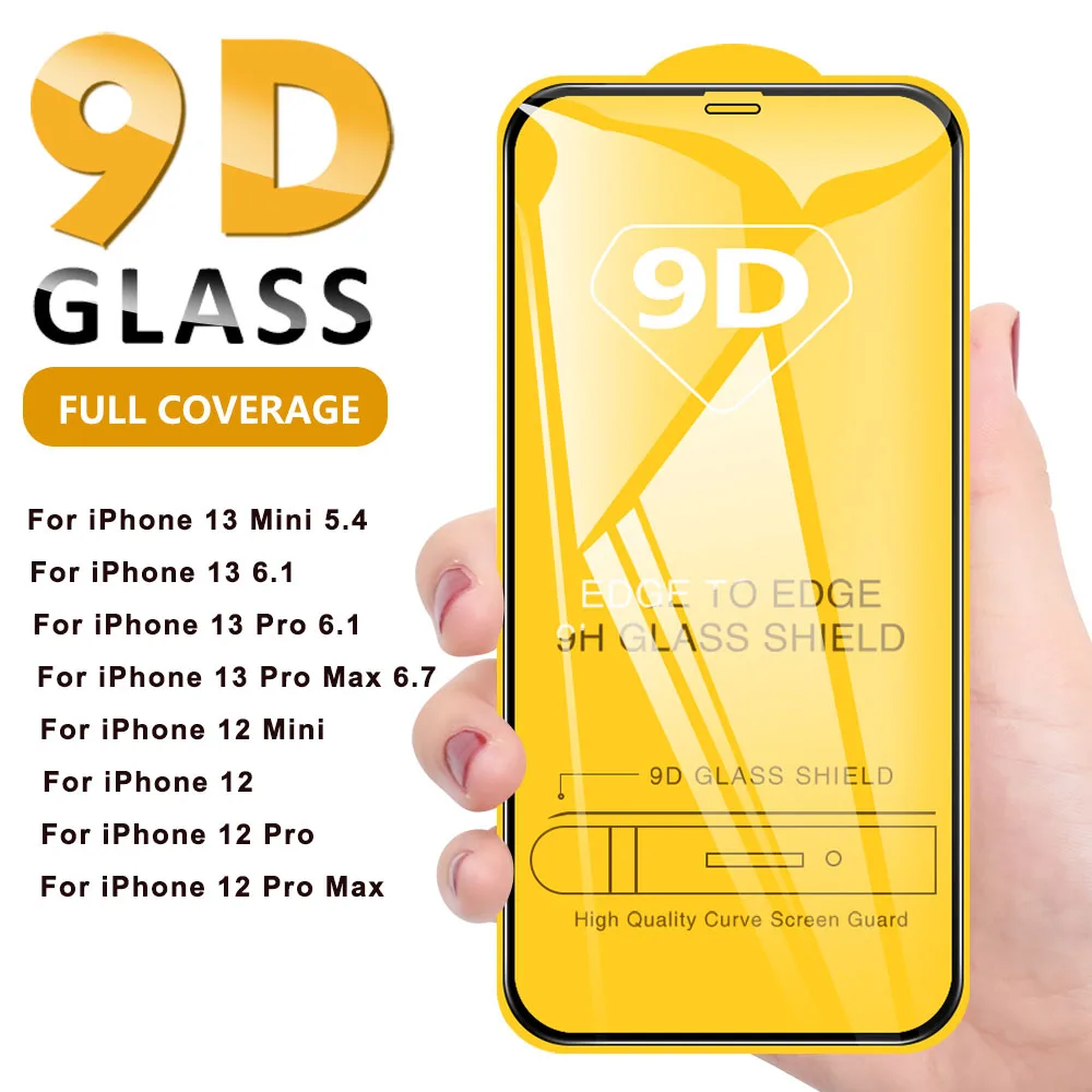 

9D Full Protective Glass For iPhone 13 Pro Max Tempered Screen Protector For Apple iPhone 13 Pro 13 Mini 13 Pro Max Glass Film