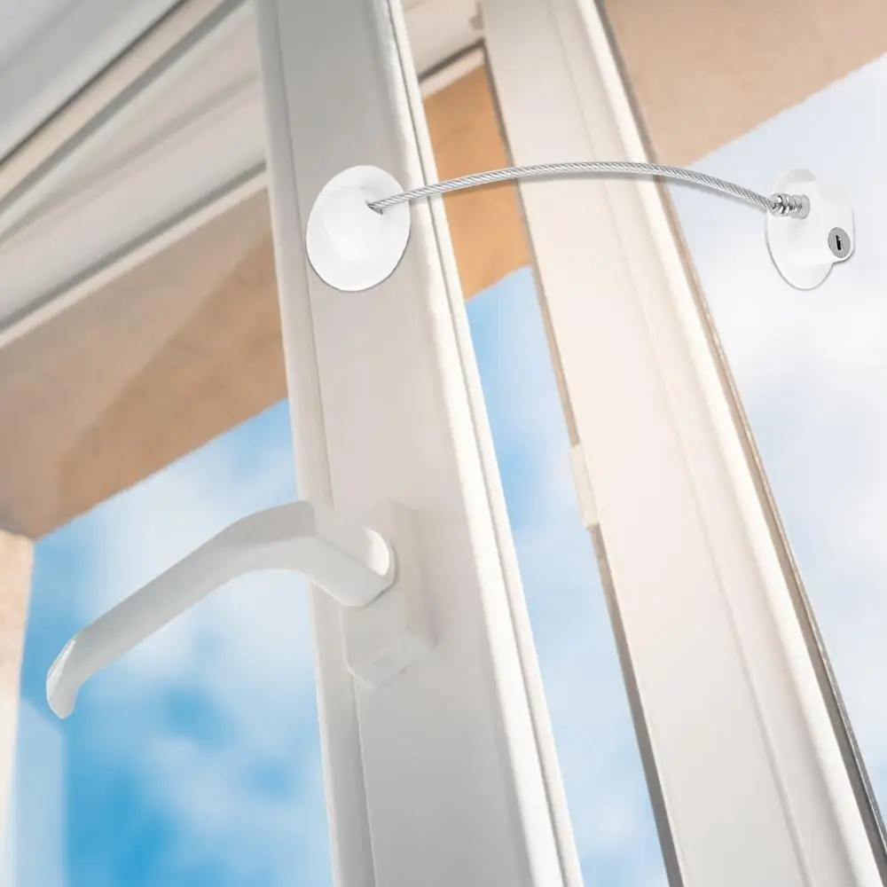 

White 1pc Baby Safety Locks Baby Child Safety Window Refrigerator Opening Security Cable Door Lock