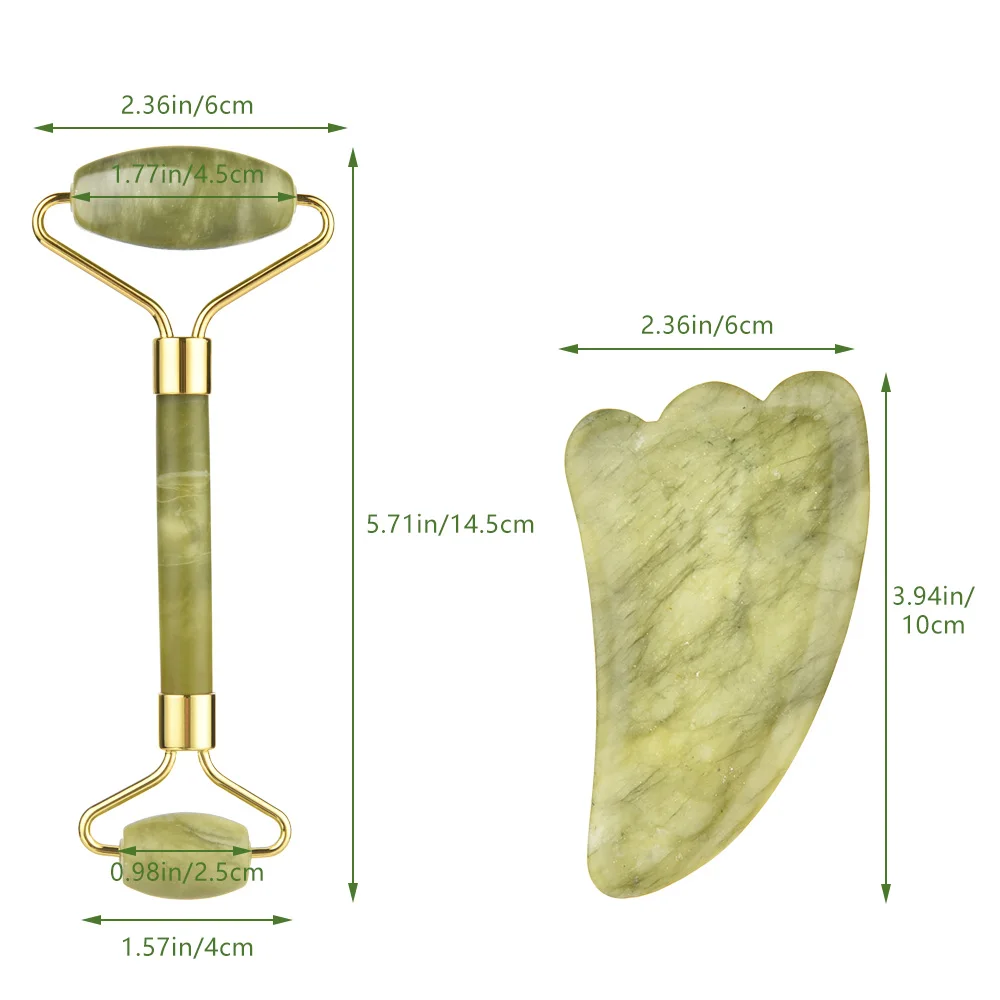 Набор скребок для лица Guasha Нефритовый ролик инструмент ухода за кожей подтяжка