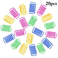 20pcs cat spring toy plastic colorful coil spiral springs pet action wide durable interactive toys