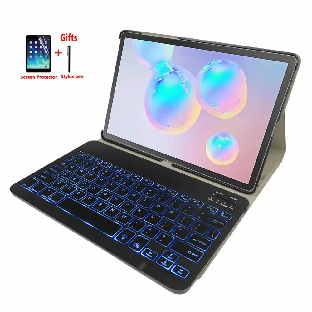 Магнитный чехол с подсветкой и клавиатурой для Samsung Galaxy Tab S6 10 5 2019|Чехлы планшетов