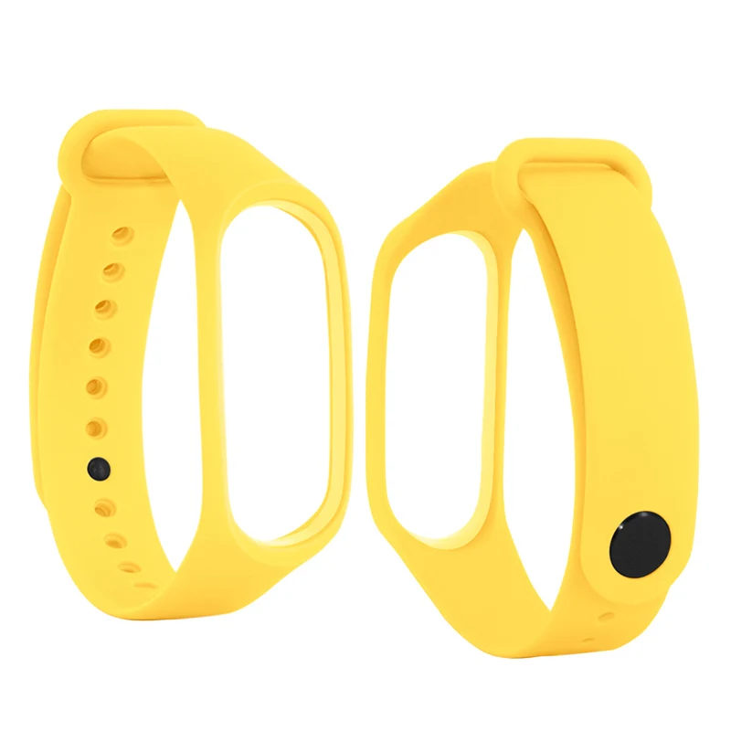 Для mi band 4 Браслет Силиконовый сменный ремешок для Xiaomi mi Band 3 4 Ремни Аксессуары для mi 3 ремень - Цвет: Цвет: желтый