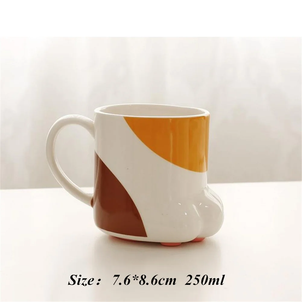 Фарфоровые кружки кошачья лапа кухонная утварь кружка с ложкой для дома офиса