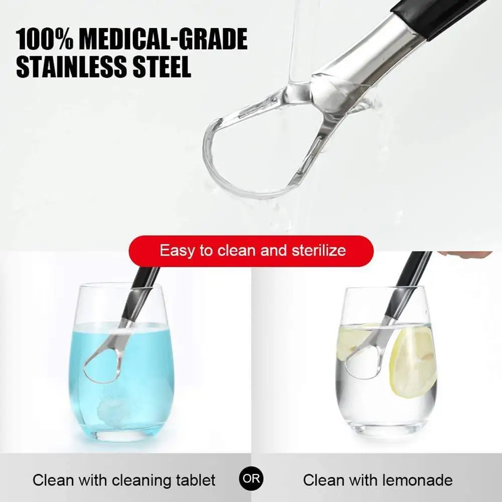 

1PC New Steel Tongue Scraper With Portable Travel Case Cleaner Tongue Tongue Breath Oral Fresh For Adult Brush E3K3