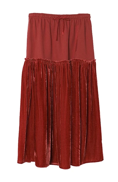 Skirt IRINACH10 осень зима Новая коллекция велюровые Лоскутные толстовки с капюшоном комплект с юбкой для женщин - Цвет: Skirt