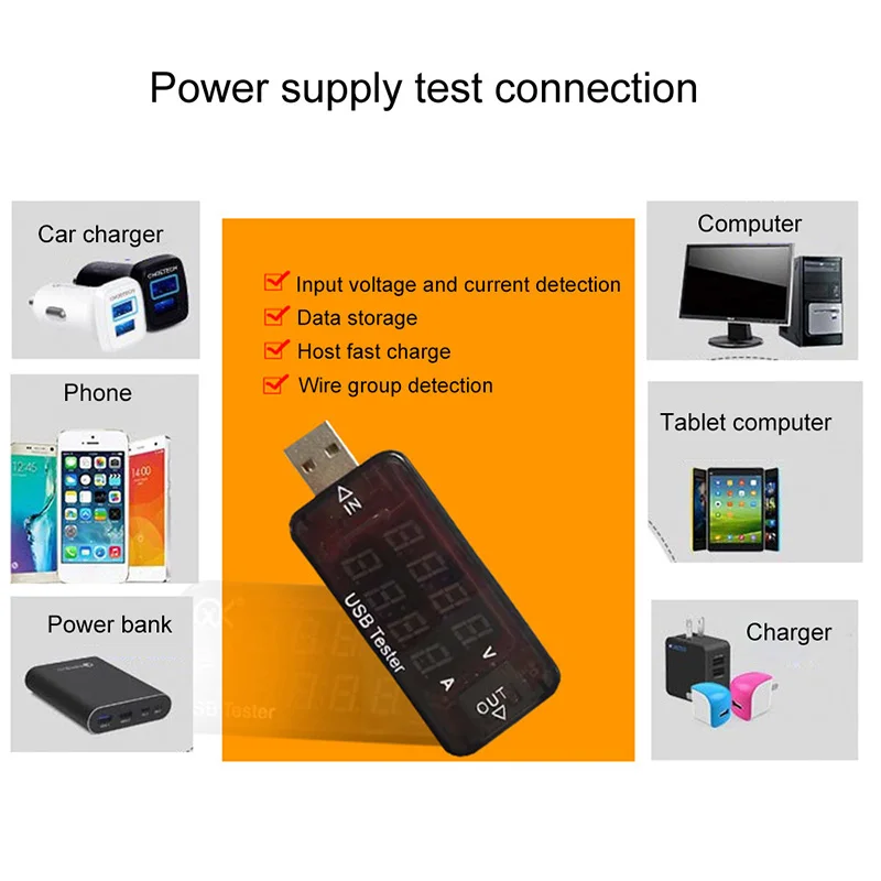 Многофункциональный Амперметр Зарядное устройство USB напряжение Curent тестер