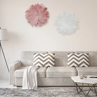 nordic style feather wall decoration feather flower plate wall handmade creative wall decoration for bedroom living room decor