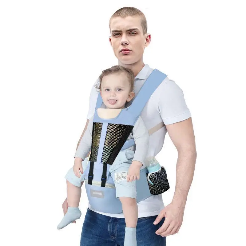 Mochila ergon&oacute;mica portabeb&eacute;s con asiento de cadera para reci&eacute;n nacido, portabeb&eacute;s multifunci&oacute;n, eslinga, taburete de cintura, canguro para beb&eacute; de 0 a 48 meses-0