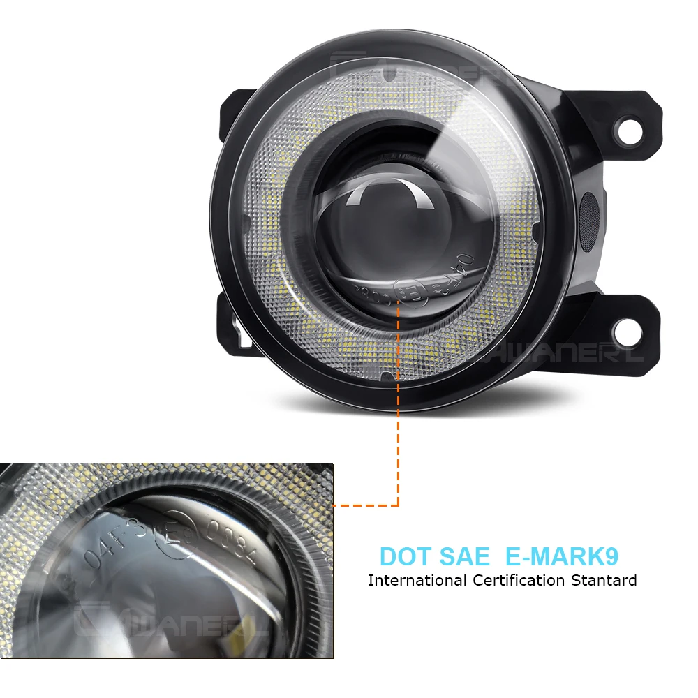 2 шт. Автомобильные светодиодные противотуманные фары в сборе Angel Eye DRL дневные