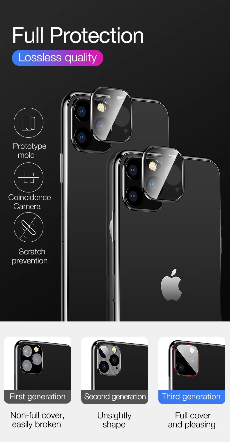 CAFELE Защита объектива камеры для iPhone 11 pro Max HD прозрачная камера закаленное стекло для iPhone 11pro бесшовное покрытие