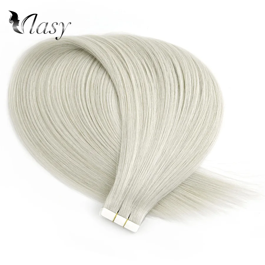 Vlay 16 'ཐ'' 24 ''прямые Remy волосы для наращивания серый цвет двойные