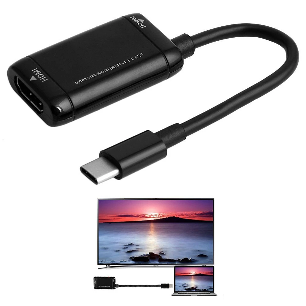 2020 USB 3 1 Type-C к HDMI видео кабель износостойкий USB-C адаптер Plug And Play для MHL Android Phone Tablet |